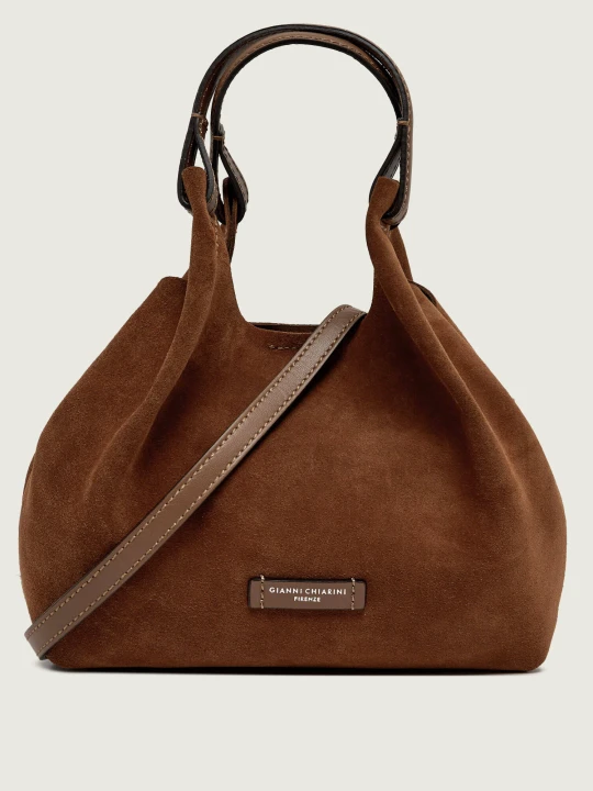 Zdjęcie produktu GIANNI CHIARINI Torebka na ramię + saszetka Dua | zamsz koniakowy