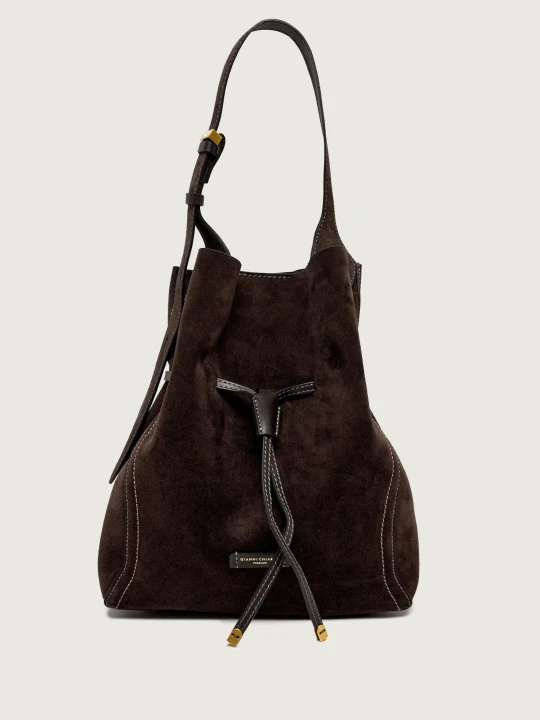 Zdjęcie produktu GIANNI CHIARINI Torebka na ramię + saszetka Sienna | zamsz brązowy