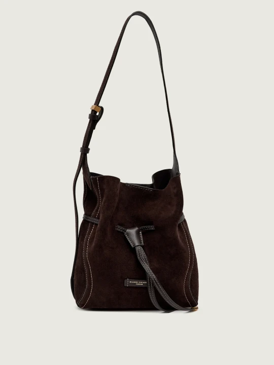 Zdjęcie produktu GIANNI CHIARINI Worek + saszetka Sienna | zamsz brązowy