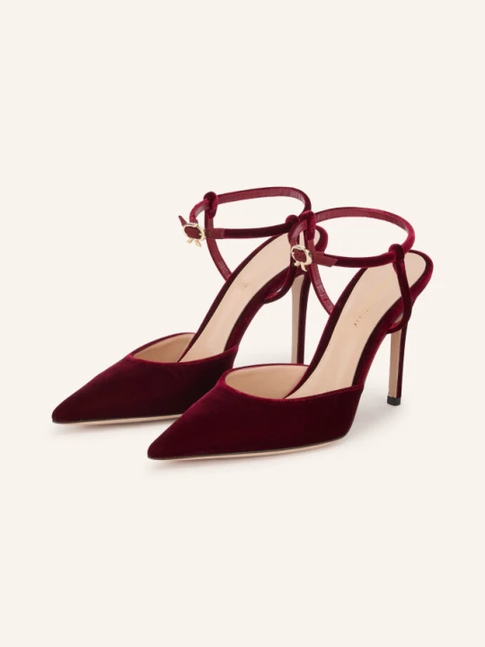 Zdjęcie produktu Gianvito Rossi Czółenka Typu Slingback Velluto 95 Z Aksamitu rot CIEMNOCZERWONY