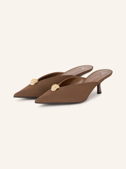 Zdjęcie produktu Giuseppe Zanotti Design Mule Raquel Z Kamieniami Ozdobnymi braun