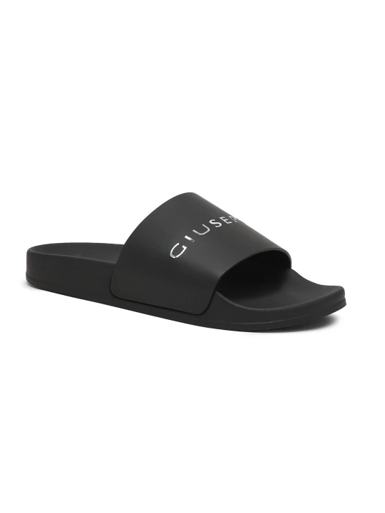 Zdjęcie produktu Giuseppe Zanotti Skórzane klapki Slogan czarny