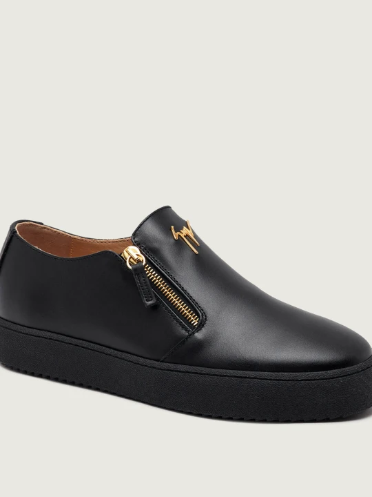 Zdjęcie produktu Giuseppe Zanotti Skórzane slip on KOBE czarny