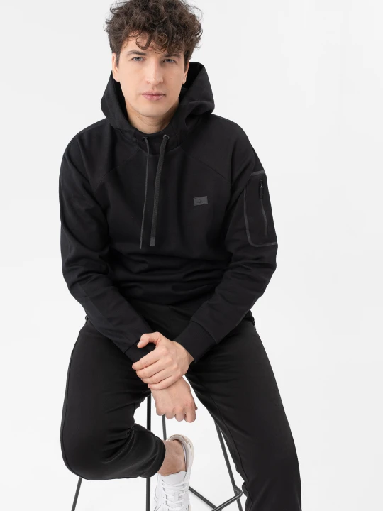 Zdjęcie produktu Gładka bluza z kapturem B-ALMI Volcano Czarny