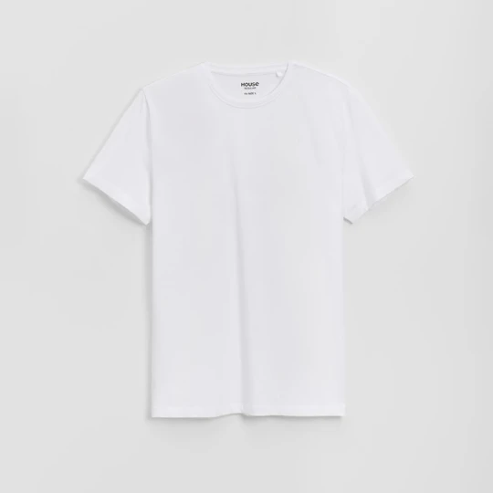 Zdjęcie produktu Gładka koszulka basic biała House