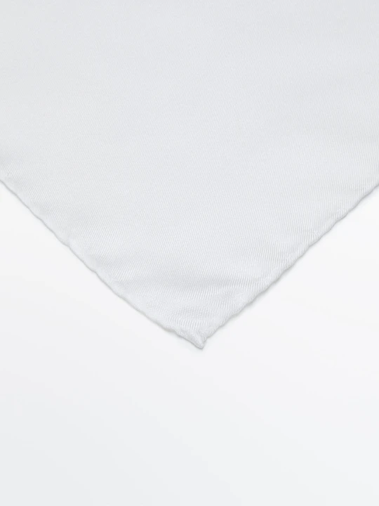Zdjęcie produktu Gładka Poszetka Ze 100% Jedwabiu - Biały - Massimo Dutti - Male