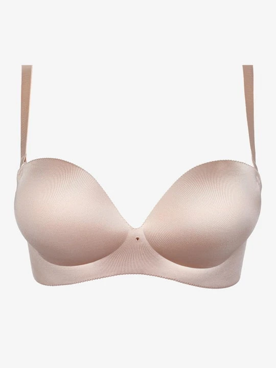 Zdjęcie produktu Gładki biustonosz bardotka bez fiszbin z push-upem - Naomi 01 POUPEE NATURAL