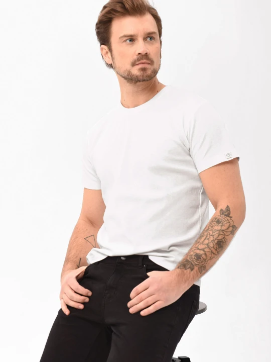 Zdjęcie produktu Gładki t-shirt, Comfort Fit, T-BAS Volcano Kremowy