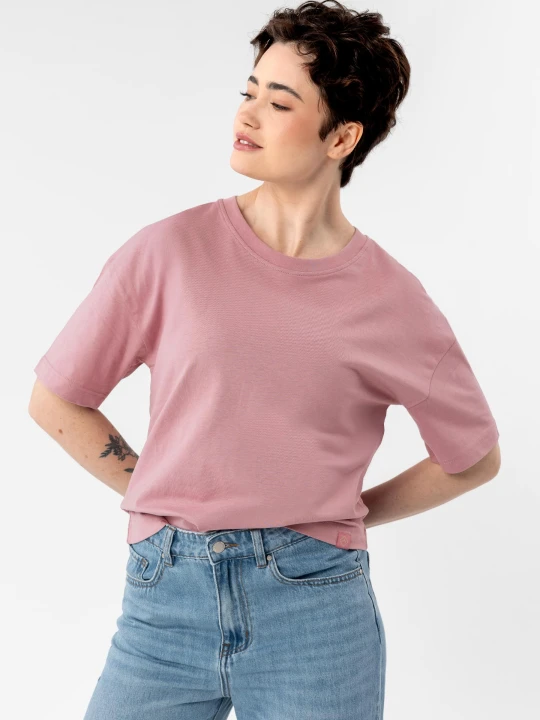 Zdjęcie produktu Gładki t-shirt, Comfort Fit, T-RODOS Volcano Różowy