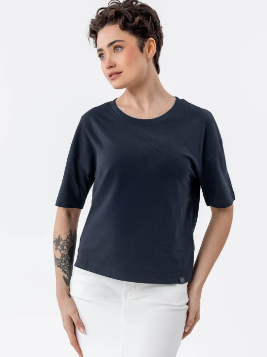 Zdjęcie produktu Gładki t-shirt, Comfort Fit, T-RODOS Volcano Denim
