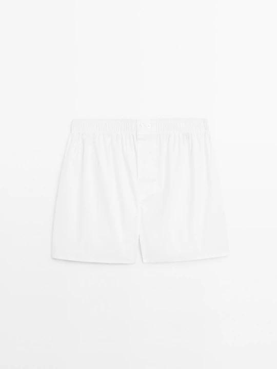 Zdjęcie produktu Gładkie Bokserki Ze 100% Bawełny - Biały - - Massimo Dutti - Mężczyzna