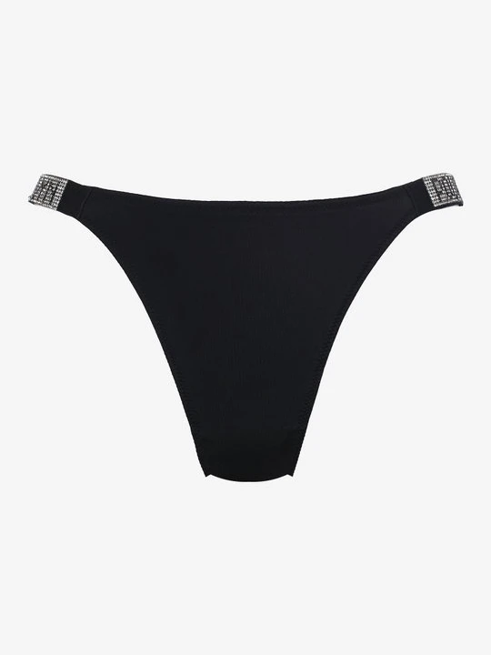 Zdjęcie produktu Gładkie figi damskie tanga z błyszczącymi taśmami Mon Bijou Secret Poupee Marilyn