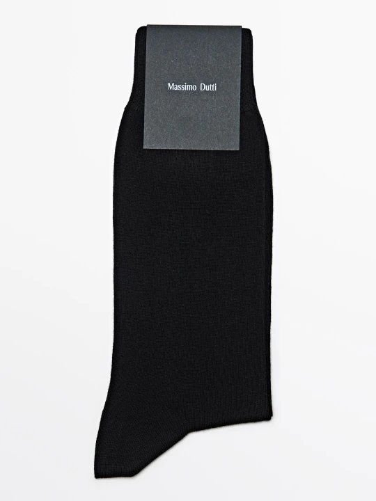 Zdjęcie produktu Gładkie Skarpetki Z Mieszanki Bawełny - Czarny - Massimo Dutti - Male