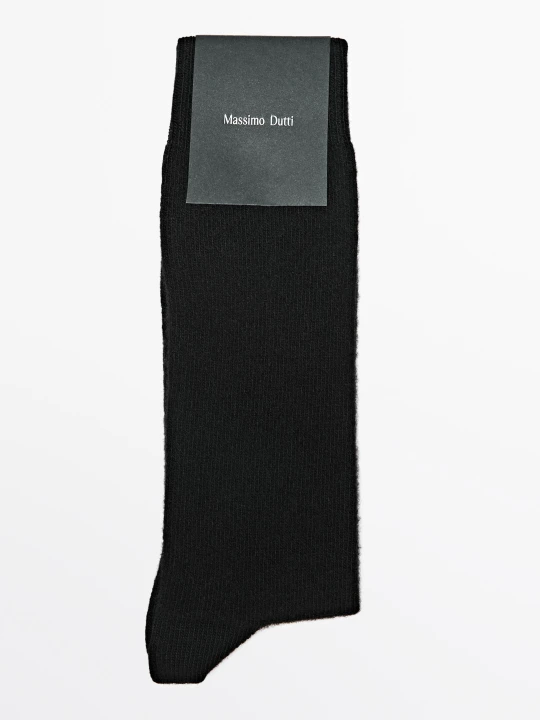 Zdjęcie produktu Gładkie Skarpetki Z Wełną - Czarny - Massimo Dutti - Male