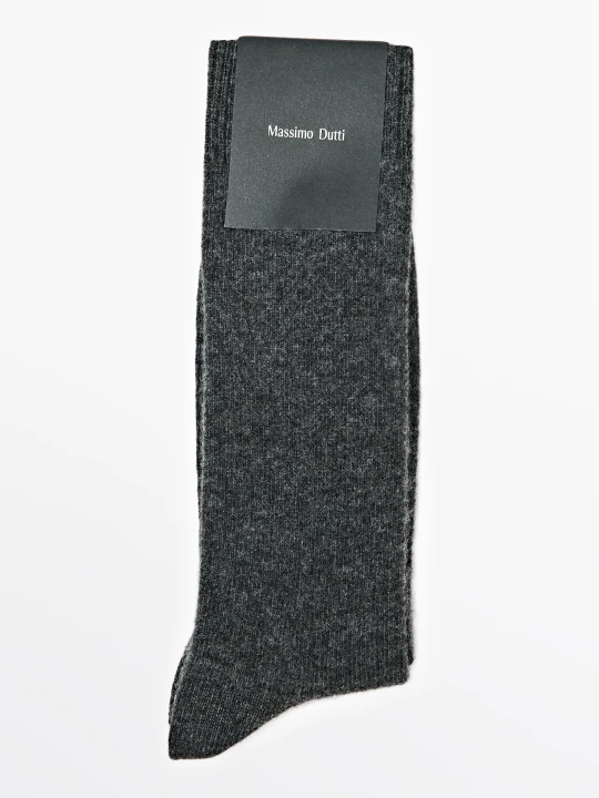 Zdjęcie produktu Gładkie Skarpety Z Wełną - Brudnoszary - Massimo Dutti - Male