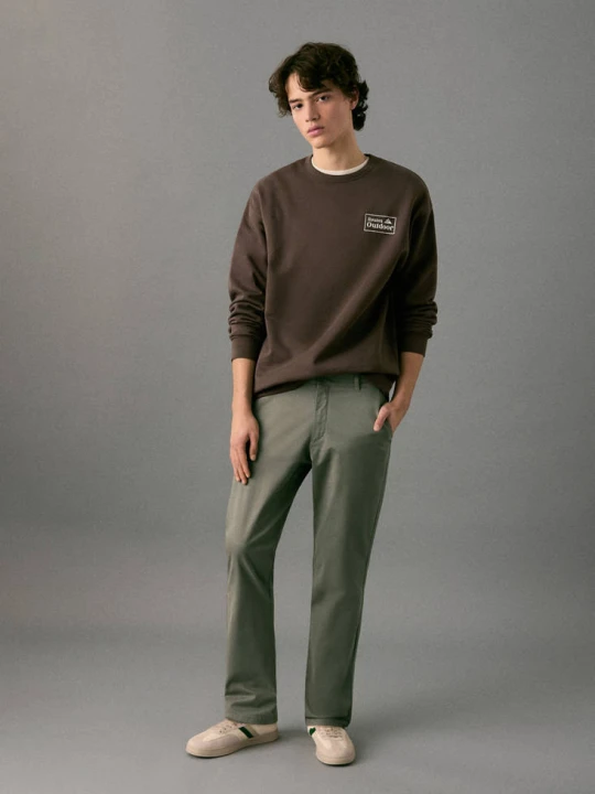 Zdjęcie produktu Gładkie spodnie chinos khaki - Teen - - MANGO TEEN