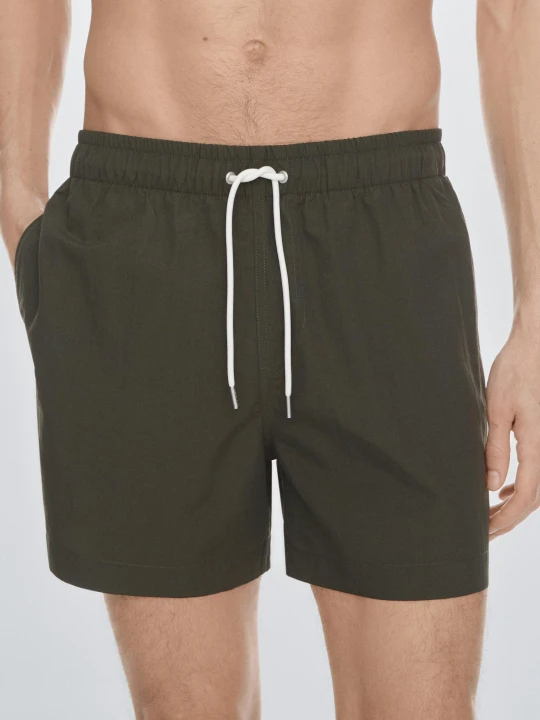 Zdjęcie produktu Gładkie Szorty Kąpielowe - Khaki - Massimo Dutti - Male