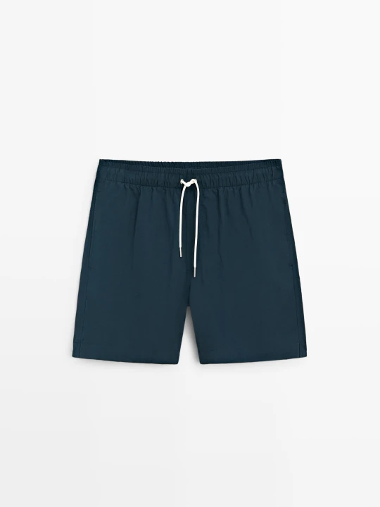 Zdjęcie produktu Gładkie Szorty Kąpielowe - Oceaniczny - Massimo Dutti - Male