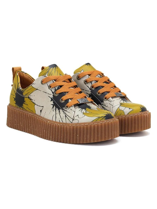 Zdjęcie produktu Goby Skórzane sneakersy w kolorze beżowo-żółtym rozmiar: 39