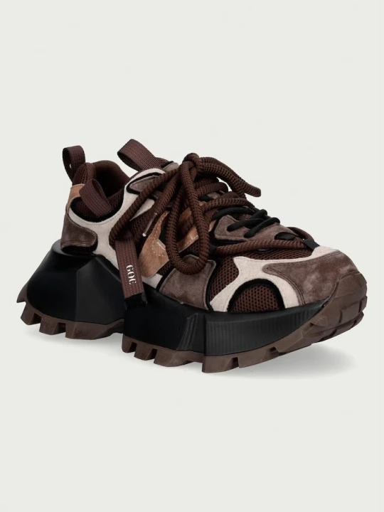 Zdjęcie produktu Goe sneakersy damskie skórzane brązowy