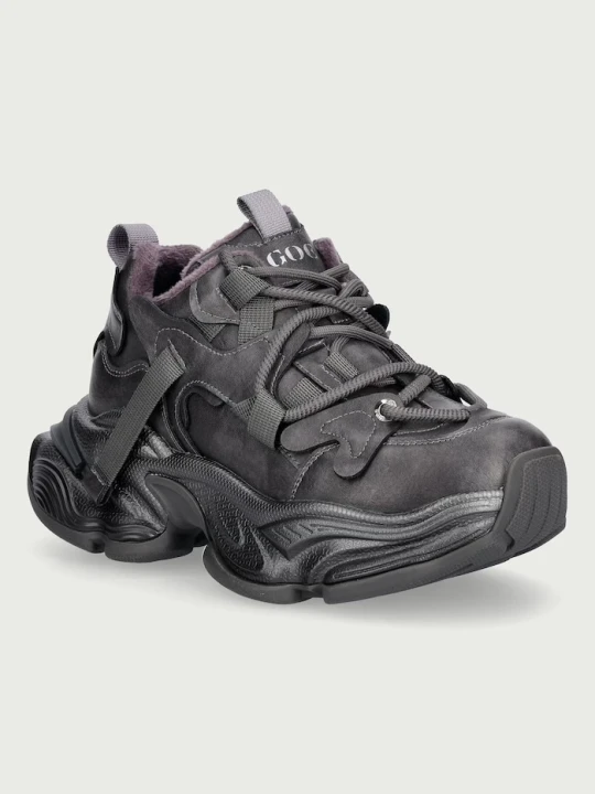 Zdjęcie produktu Goe sneakersy damskie skórzane szary