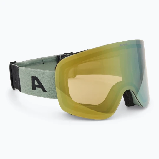 Zdjęcie produktu Gogle narciarskie Alpina Penken Q-Lite willow / green matt / gold Czarny