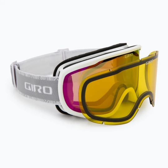 Zdjęcie produktu Gogle narciarskie damskie Giro Moxie white & grey chute / amber pink / yellow