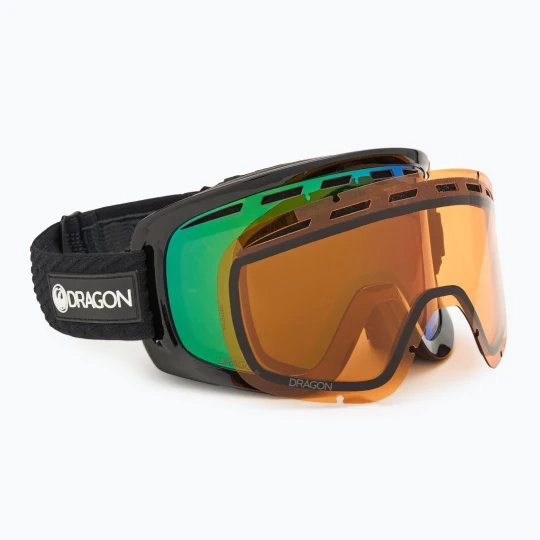 Zdjęcie produktu Gogle narciarskie DRAGON D1 OTG icon green / lumalens green ion+lumalens amber Czarny