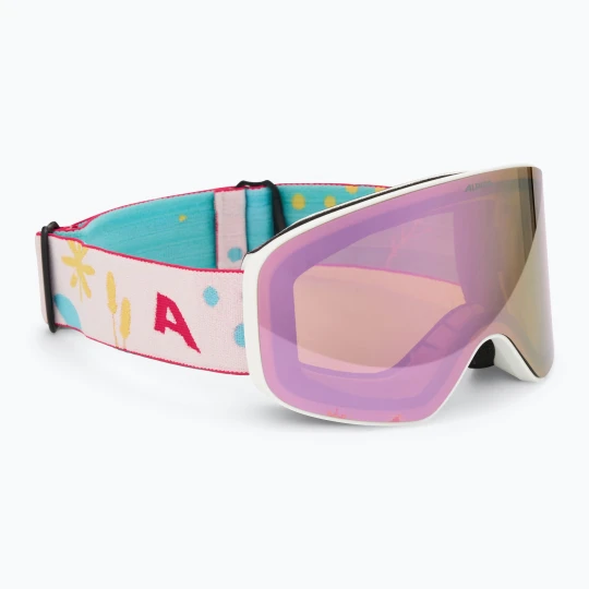 Zdjęcie produktu Gogle narciarskie dziecięce Alpina Fernie Q-Lite white / flower matt / rose
