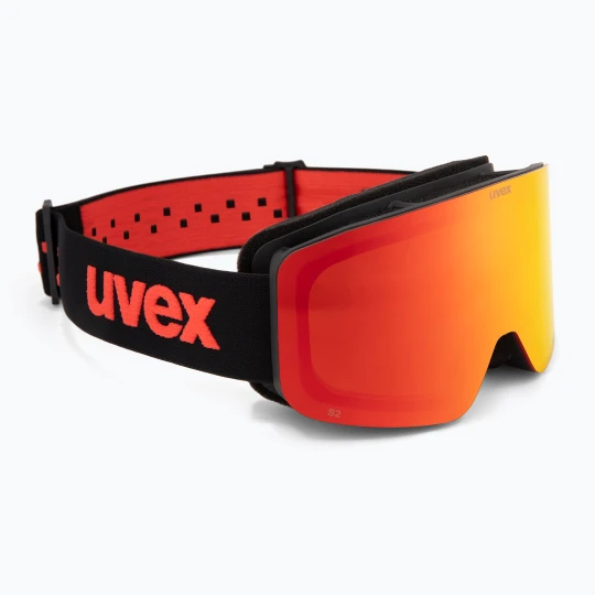 Zdjęcie produktu Gogle narciarskie dziecięce UVEX Pwdr FM black matt / mirror red orange clear