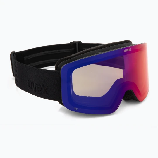 Zdjęcie produktu Gogle narciarskie dziecięce UVEX Pwdr FM black matt/mirror ruby/green/clear