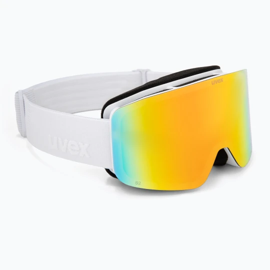Zdjęcie produktu Gogle narciarskie dziecięce UVEX Pwdr FM white matt/mirror rainbow/green/clear