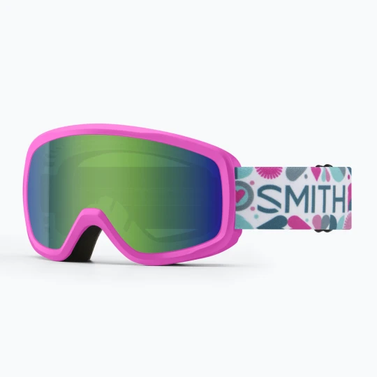Zdjęcie produktu Gogle narciarskie Smith Snowday Jr vivid pink hearts/green sol-x mirror