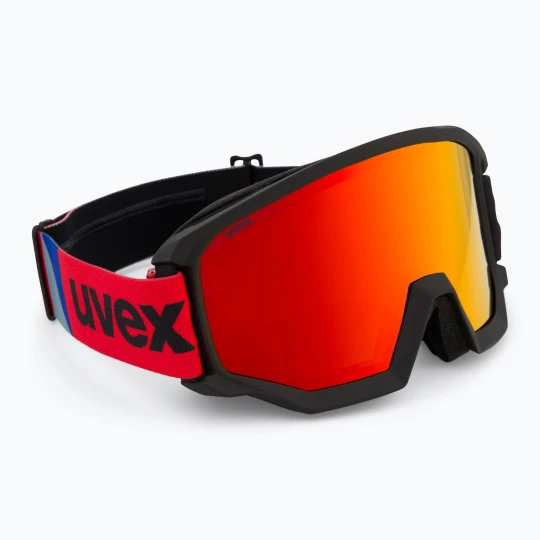 Zdjęcie produktu Gogle narciarskie UVEX Athletic FM black matt / mirror red orange clear
