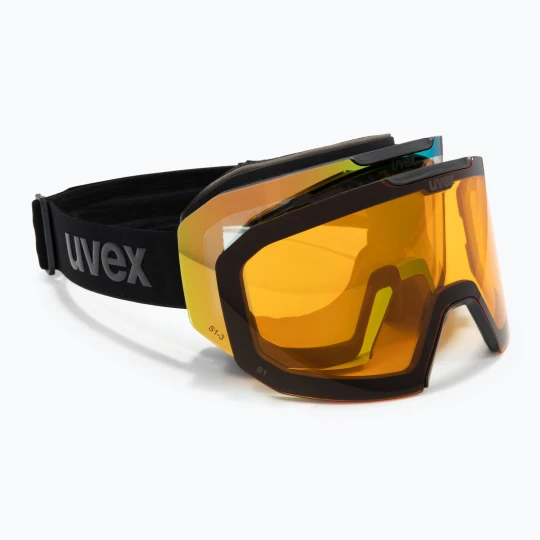 Zdjęcie produktu Gogle narciarskie UVEX Evidnt Attract V + case black matt / mirror green clear / yellow