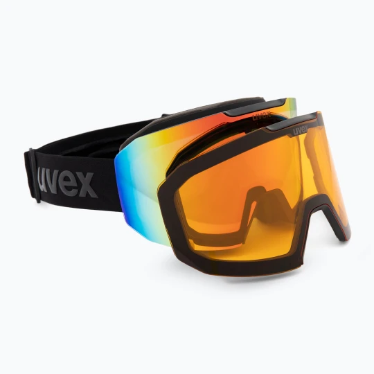Zdjęcie produktu Gogle narciarskie UVEX Evidnt Attract V + case black matt / mirror rainbow clear / yellow