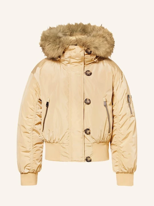 Zdjęcie produktu Goldbergh Puchowa Kurtka Narciarska Jeanne Z Odpinanym Sztucznym Futrem beige JASNOBRĄZOWY