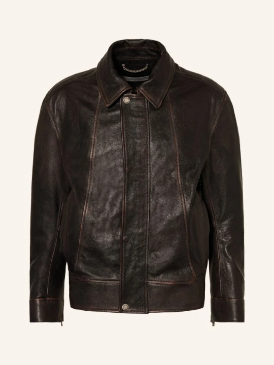Zdjęcie produktu Golden Goose Kurtka Skórzana schwarz CIEMNOBRĄZOWY