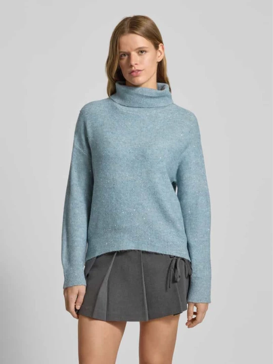 Zdjęcie produktu Golf o kroju oversized z cekinowym obszyciem model ‘ARIZONA LS SEQUINS’ Only Trzcinowy