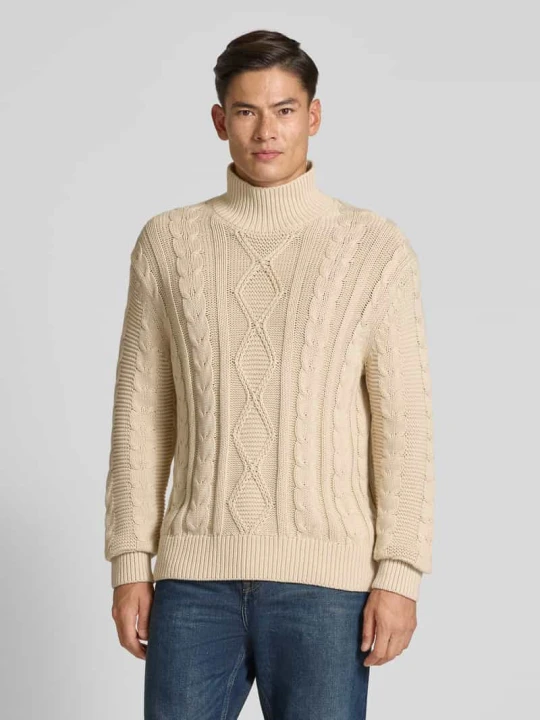 Zdjęcie produktu Golf o kroju regular fit z czystej bawełny model ‘UFFE’ Selected Złamany biały