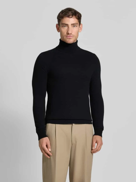 Zdjęcie produktu Golf o kroju regular fit z mieszanki wełny z domieszką kaszmiru MCNEAL Czarny