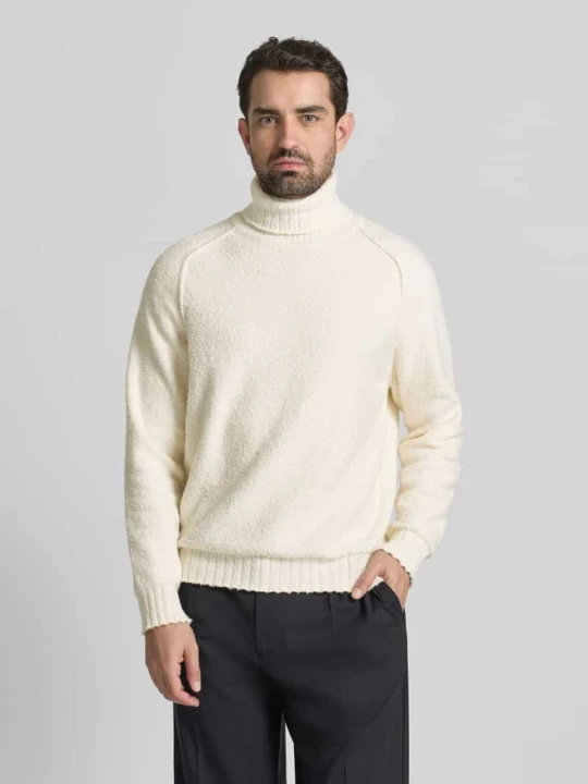 Zdjęcie produktu Golf o kroju regular fit z mieszanki bawełny model ‘SAN RUDI’ Hugo Złamany biały