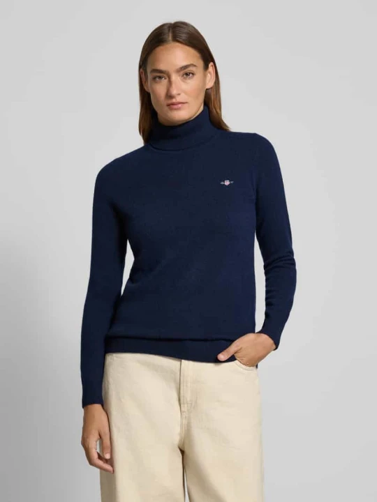 Zdjęcie produktu Golf o kroju regular fit z mieszanki wełny model ‘Extrafine’ Gant Granatowy