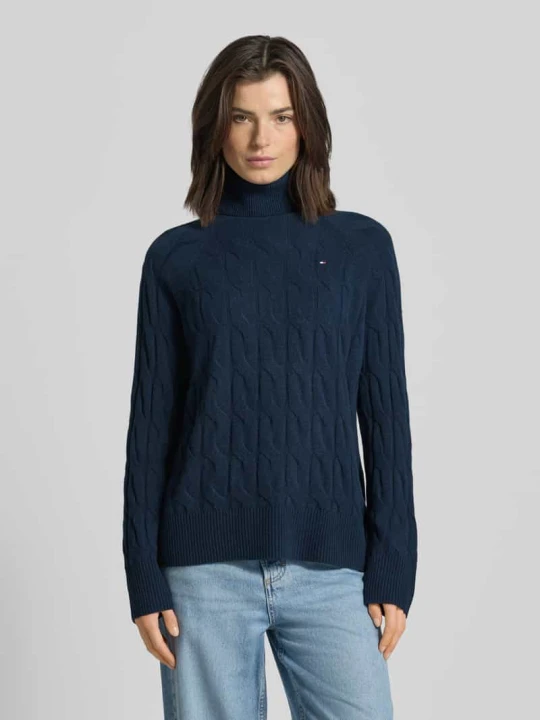 Zdjęcie produktu Golf o kroju relaxed fit z czystej wełny Tommy Hilfiger Granatowy
