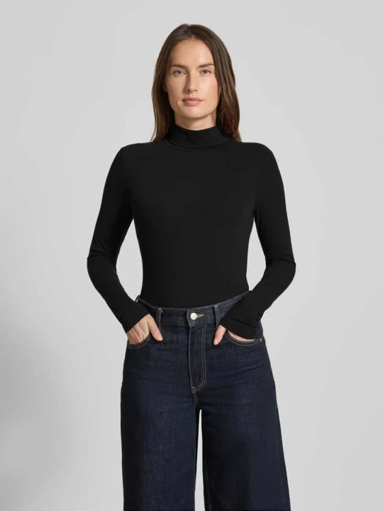 Zdjęcie produktu Półgolf o kroju slim fit z dodatkiem wiskozy Tom Tailor Czarny