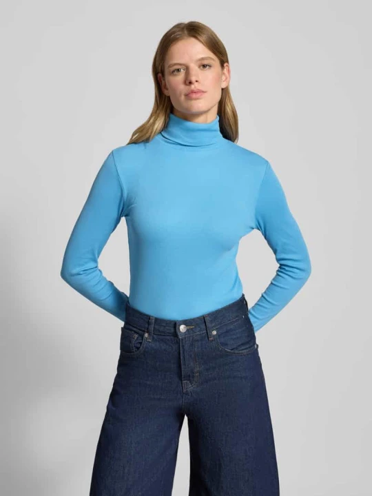 Zdjęcie produktu Golf o kroju slim fit z mieszanki bawełny Marc O'Polo Jasnoniebieski