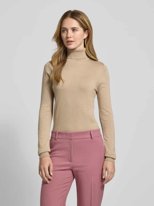 Zdjęcie produktu Golf o kroju slim fit z mieszanki wiskozy model ‘HAPPYSHINE’ Vero Moda Beżowy