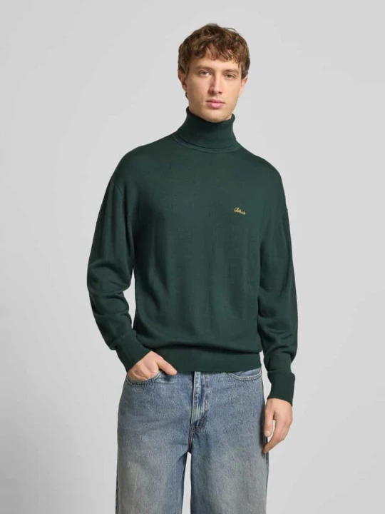 Zdjęcie produktu Sweter z golfem o kroju loose fit z mieszanki wełny BLKVIS Ciemnozielony