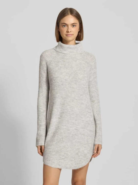 Zdjęcie produktu Sweter z golfem z dodatkiem wełny model 'ELLEN' Pieces Jasnoszary melanż