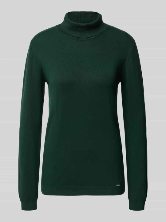 Zdjęcie produktu Sweter z golfem o kroju slim fit z mieszanki wiskozy MORE & MORE Butelkowy zielony